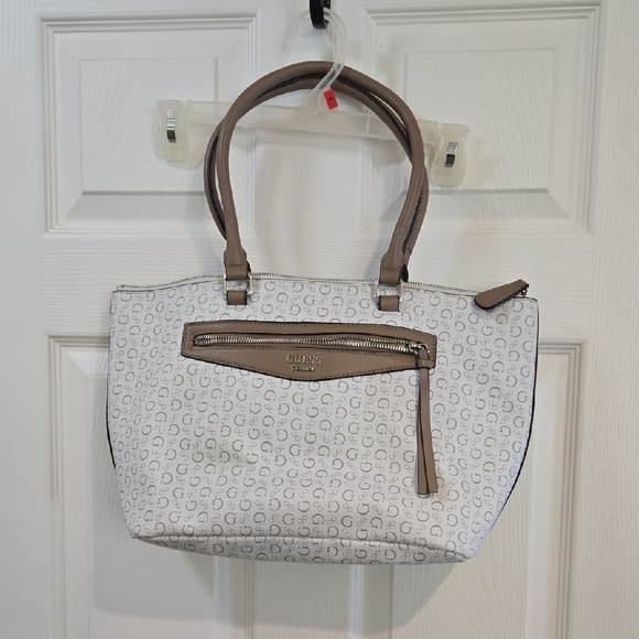 Guess Handbags - Guess Cream and Tan Tote Bag